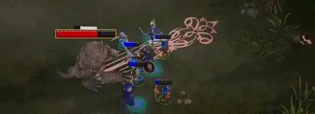 A boss encounter in Marshals of War