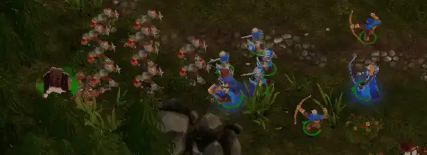 A hero casting a spell in battle